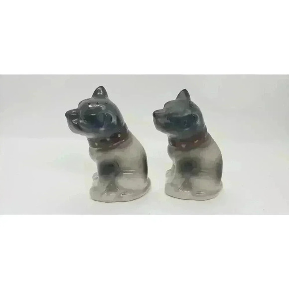 Vintage Dog Puppy Salt & Pepper Set Ceramic Japan 1950s House Gift Dog Lover - Picture 2 of 11
